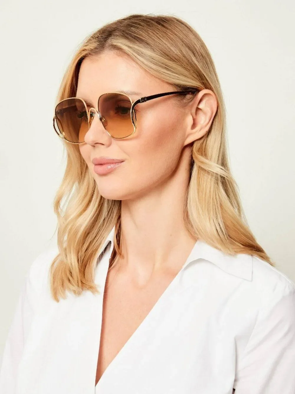 Miu Miu Women Sunglasses Gold Yellow Gradient Square MUA57S 5AK20S NEW AUTHENTIC